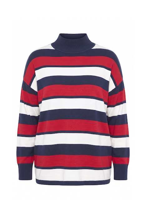 Mixed Stripe Turtleneck Sweater