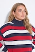 Pullover, Loose Fit, Ringel, Stehkragen