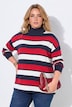 Pullover, Loose Fit, Ringel, Stehkragen