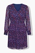 Plissee-Kleid, Berries Muster, Jersey-Unterkleid