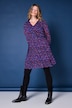 Plissee-Kleid, Berries Muster, Jersey-Unterkleid