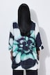 Satinbluse, Blüten, A-Linie, Kelchkragen, 3/4-Arm
