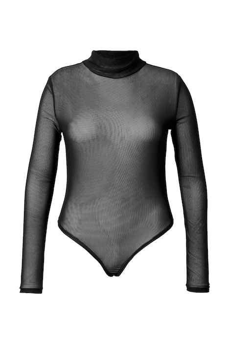 Body, Mesh, Slim Fit, Stehkragen, Langarm