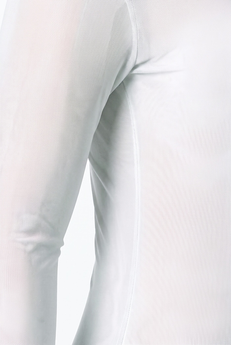 Body, mesh, slim fit, ståkrage, lange ermer