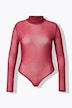 Body, Mesh, Slim Fit, Stehkragen, Langarm