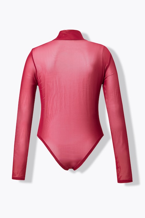 Body, mesh, slim fit, ståkrage, lange ermer