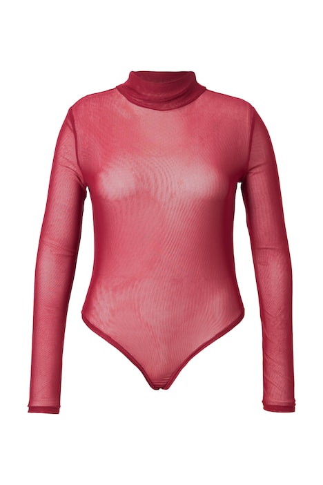 Body, Mesh, Slim Fit, Stehkragen, Langarm