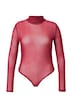 Body, Mesh, Slim Fit, Stehkragen, Langarm
