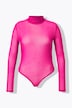 Body, Mesh, Slim Fit, Stehkragen, Langarm
