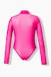 Body, mesh, slim fit, ståkrage, lange ermer