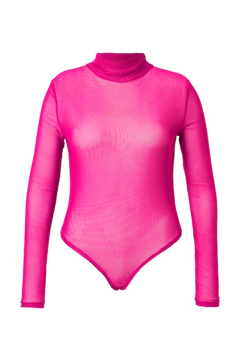 Body, Mesh, Slim Fit, Stehkragen, Langarm