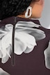 Punto-Kleid, Blüten, Stehkragen, 3/4-Arm, Taschen