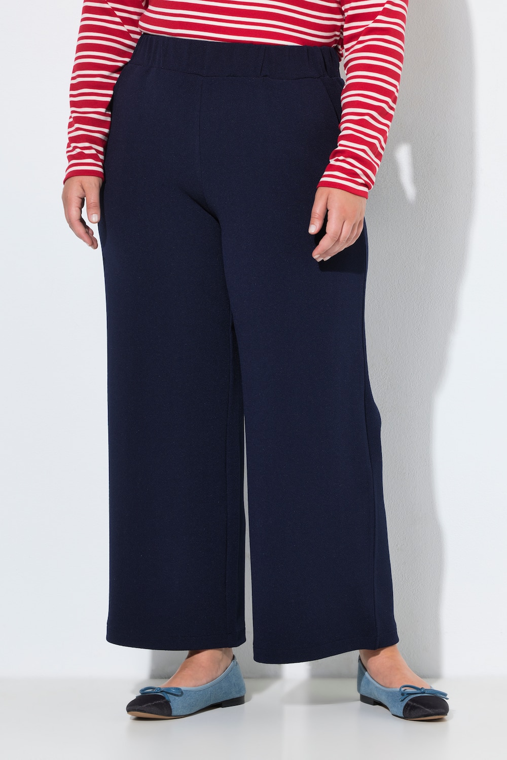 Jerseyhose, weites Bein, Struktur-Jersey,