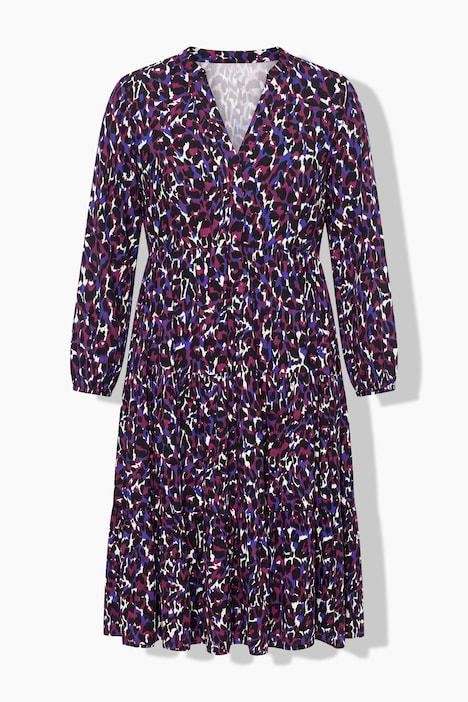 Maxikleid, Color-Leo, Volants, Langarm