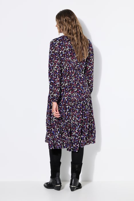Maxikleid, Color-Leo, Volants, Langarm