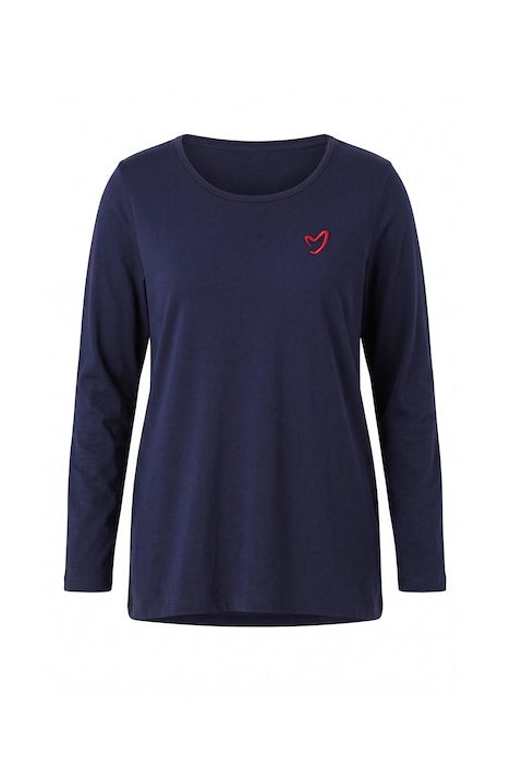 Longsleeve, A-Linie, Herz-Stickerei