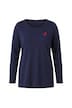 Longsleeve, A-Linie, Herz-Stickerei