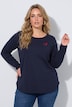 Longsleeve, A-Linie, Herz-Stickerei