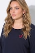 Longsleeve, A-Linie, Herz-Stickerei