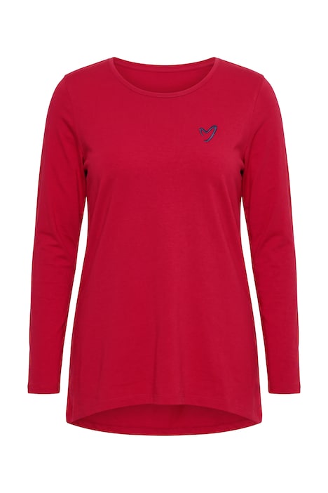 Longsleeve, A-Linie, Herz-Stickerei