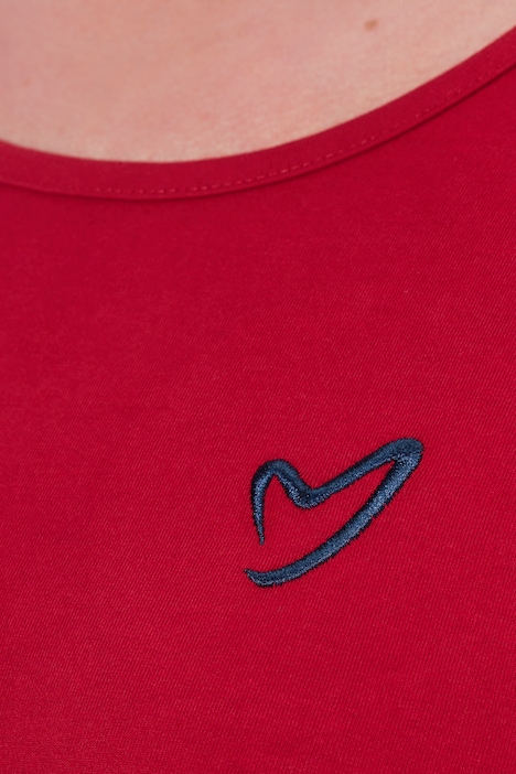 Longsleeve, A-Linie, Herz-Stickerei