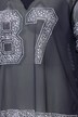 Trikot, Shirt, Mesh oversized, Glitzersteinchen, Halbarm