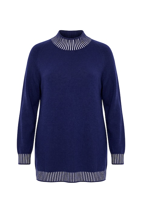 Pullover, Straight Fit, Stehkragen und Bündchen mit Streifen