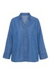 Lyocell Button-Down V-Neck Blouse