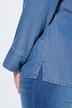 Lyocell-Bluse, A-Linie, Hemdkragen mit V-Ausschnitt