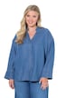 Lyocell Button-Down V-Neck Blouse