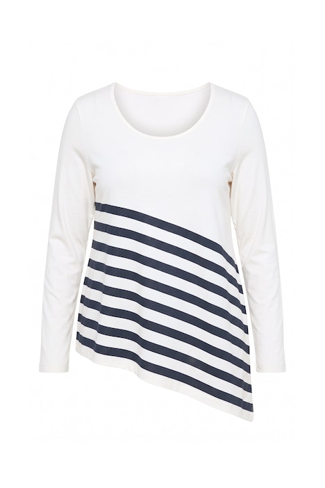 Asymmetric Striped Pointed Hem Tee