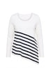 Asymmetric Striped Pointed Hem Tee