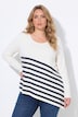 Longsleeve, A-Linie, Streifen-Zipfelsaum
