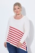 Longsleeve, A-Linie, Streifen-Zipfelsaum
