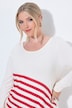 Longsleeve, A-Linie, Streifen-Zipfelsaum