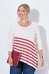 Longsleeve, A-Linie, Streifen-Zipfelsaum