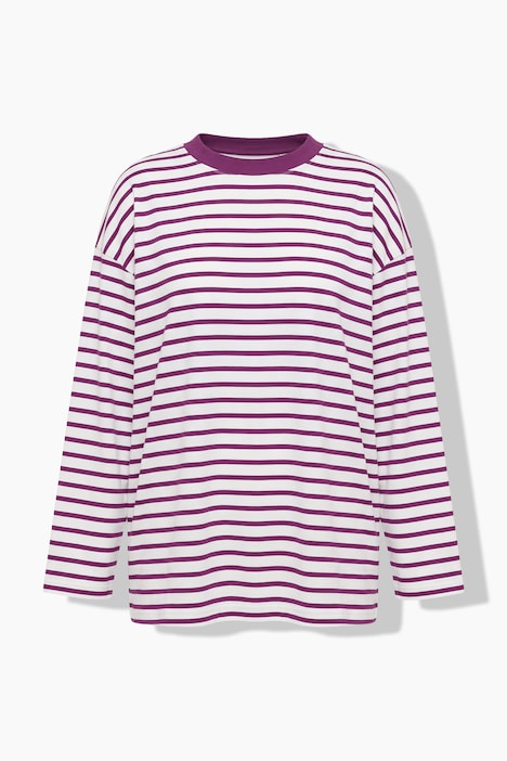 Longsleeve, oversized, Ringeljersey, Rücken-Statement