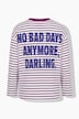 Longsleeve, oversized, Ringeljersey, Rücken-Statement