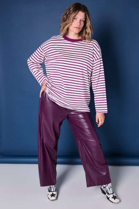 Longsleeve, oversized, Ringeljersey, Rücken-Statement