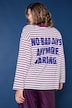 Longsleeve, oversized, Ringeljersey, Rücken-Statement