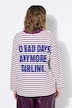 Longsleeve, oversized, Ringeljersey, Rücken-Statement