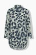 Longbluse, Leomuster, A-Linie, Hemdkragen, Langarm