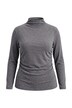 Shirt, drapiert, Slim, Stehkragen, Langarm