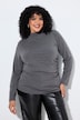 Shirt, drapiert, Slim, Stehkragen, Langarm