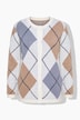 Strickjacke, Straight Fit, Argyle-Rhomben