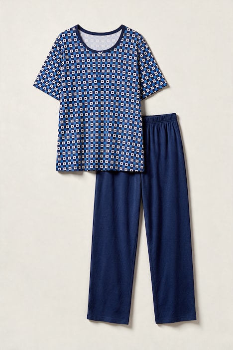 Pyjama, Zweiteiler, Biobaumwolle, Herz-Karomuster