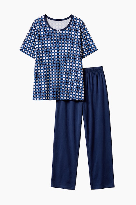 Pyjama, Zweiteiler, Biobaumwolle, Herz-Karomuster