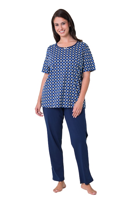 Pyjama, Zweiteiler, Biobaumwolle, Herz-Karomuster
