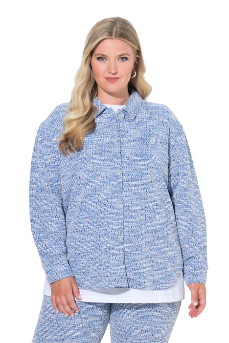 Boucle Textured Button-Down Blouse