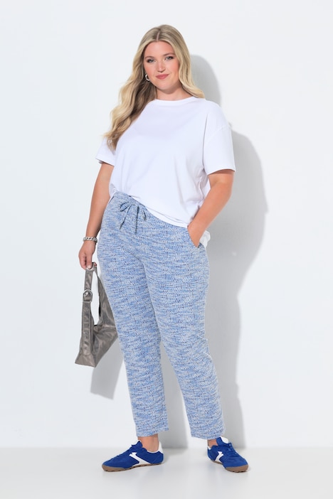 Hose, gerades Bein, Bouclé, Elastikbund
